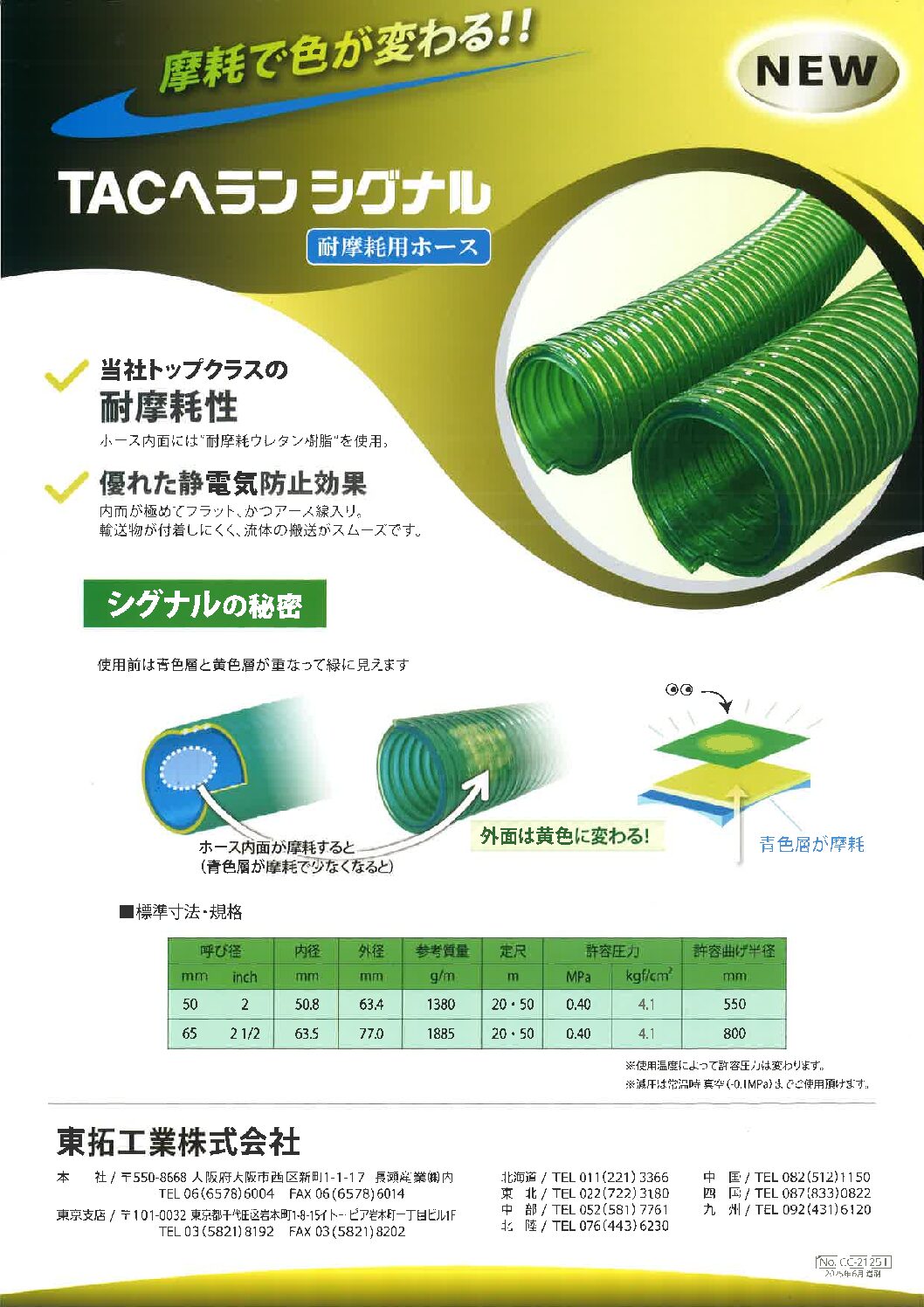 新製品お取扱い開始のお知らせ【TACヘランシグナル 耐摩耗用ホース】